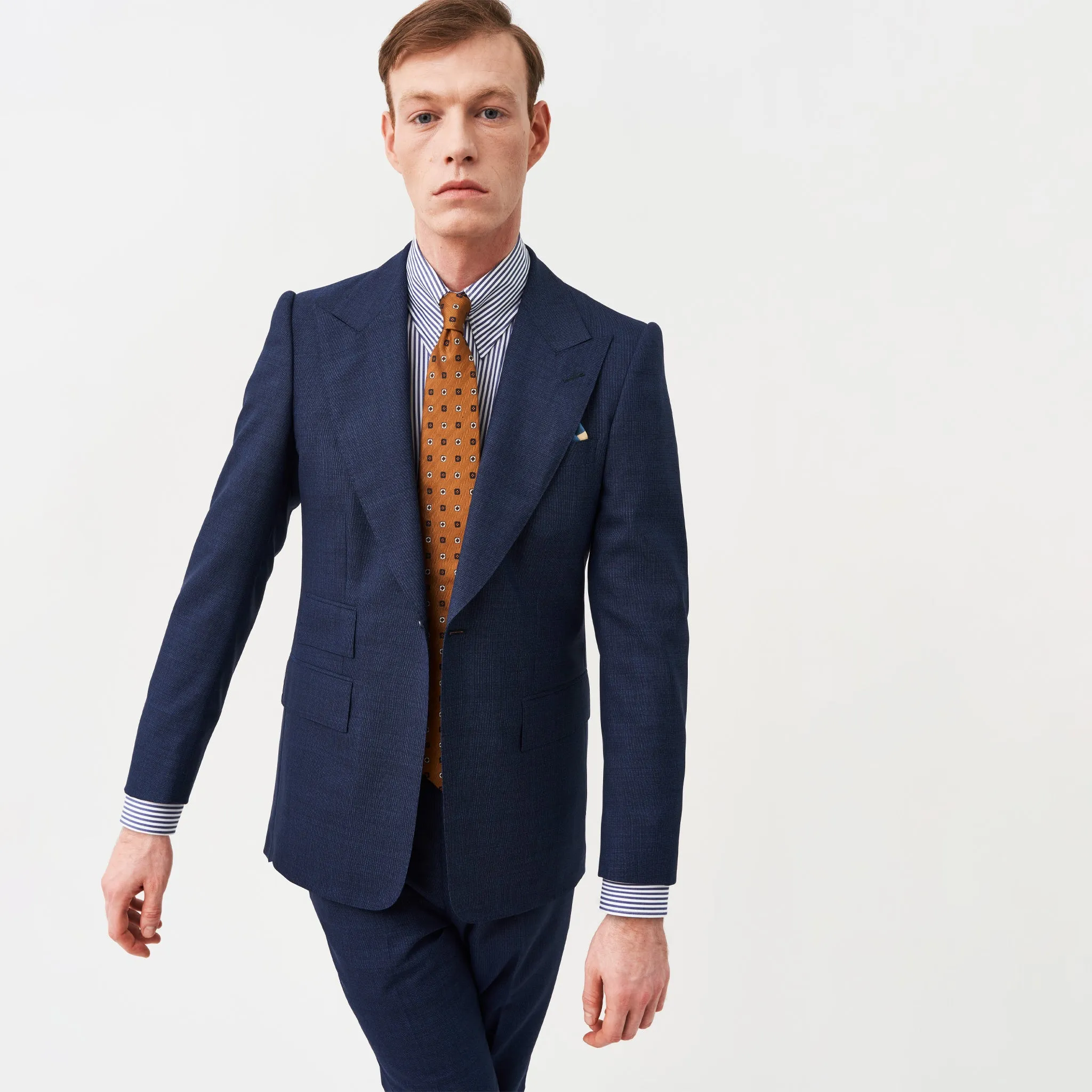 Blue Nail Head Contemporary Suit