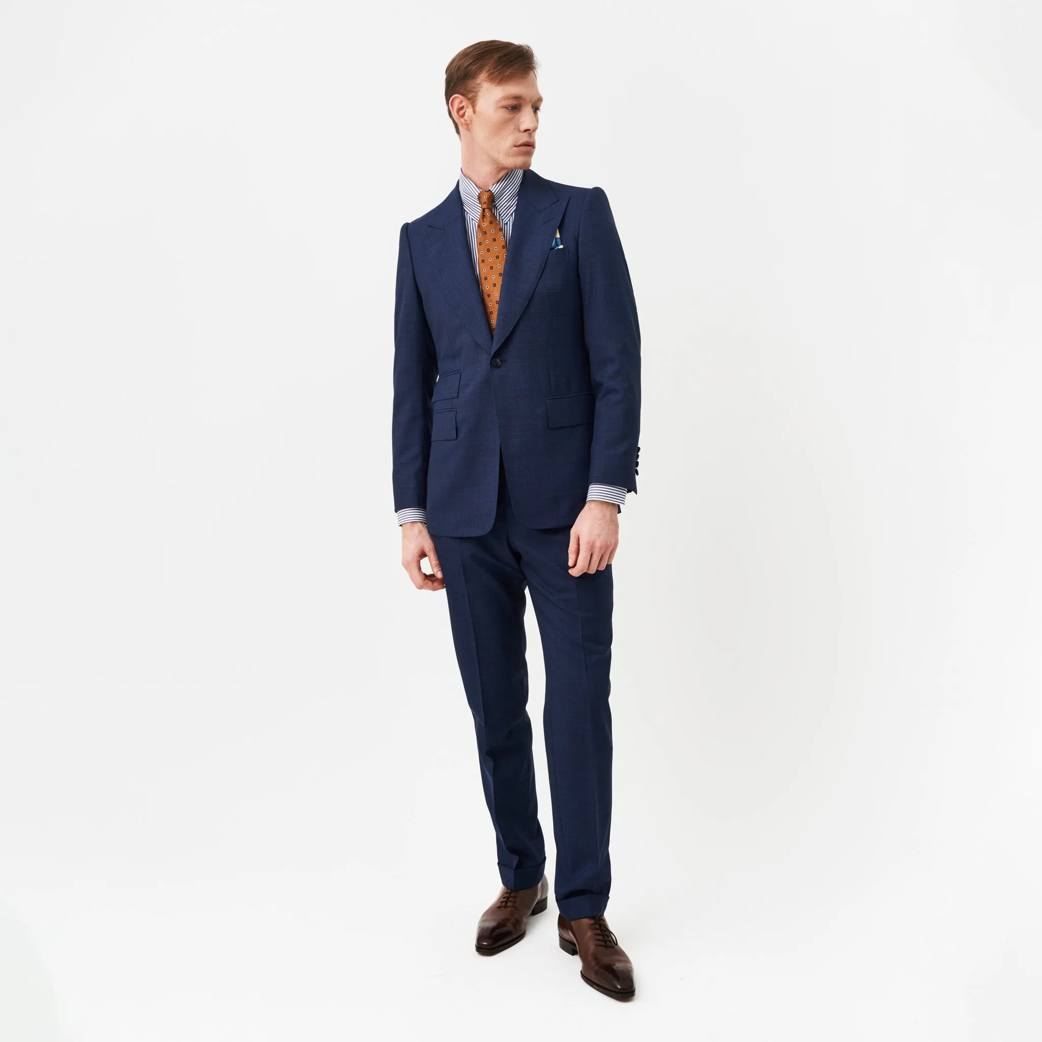 Blue Nail Head Contemporary Suit