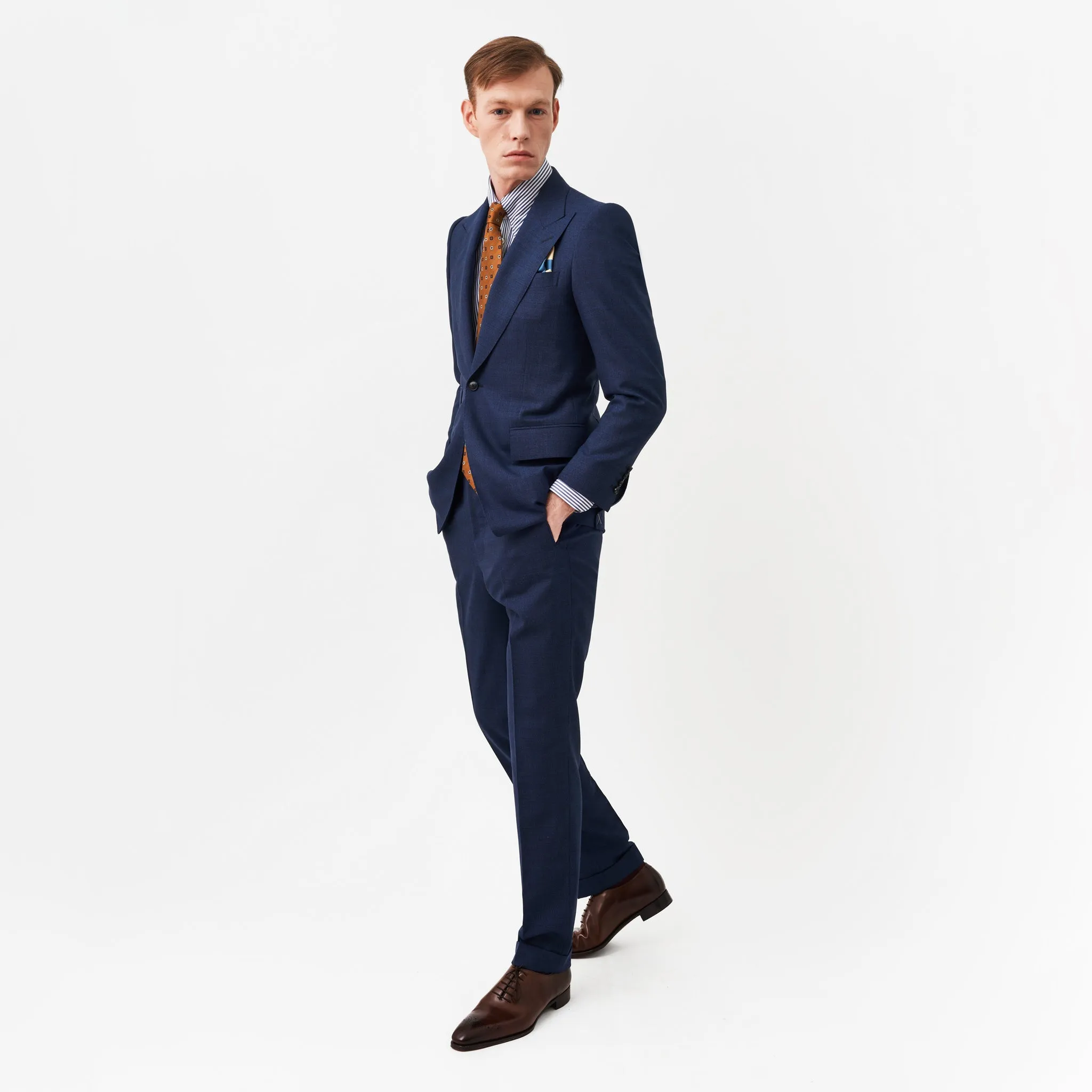 Blue Nail Head Contemporary Suit