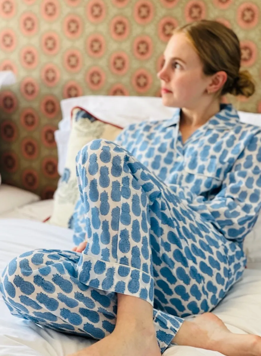 Blue Pineapple | Long Pyjama Set