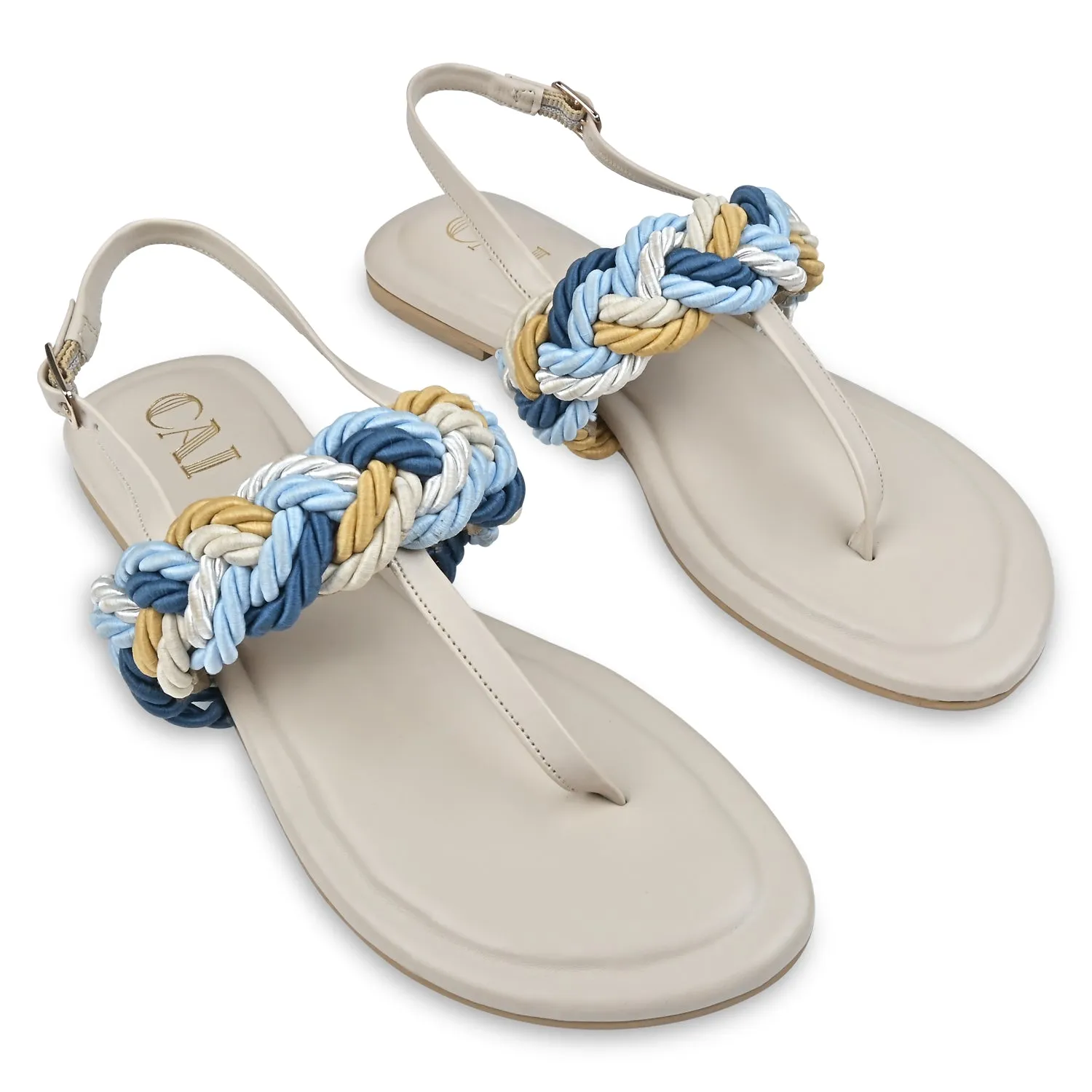 Blue Rope T-strap Flats