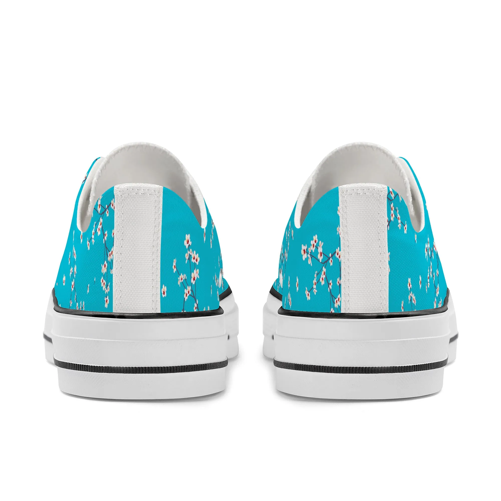 Blue Sakura Buds Low Top Canvas Shoes