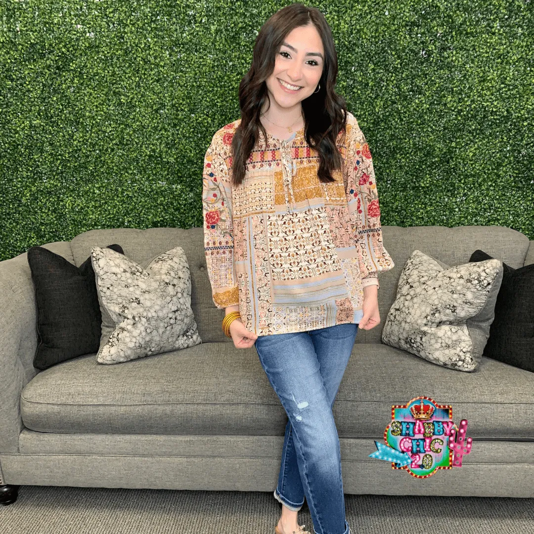 Boho Style Print Top