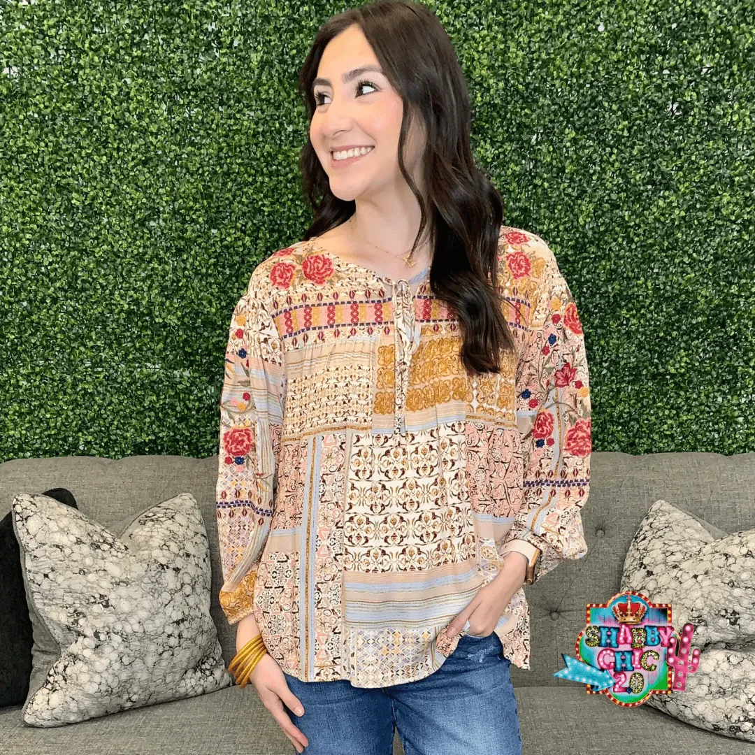 Boho Style Print Top