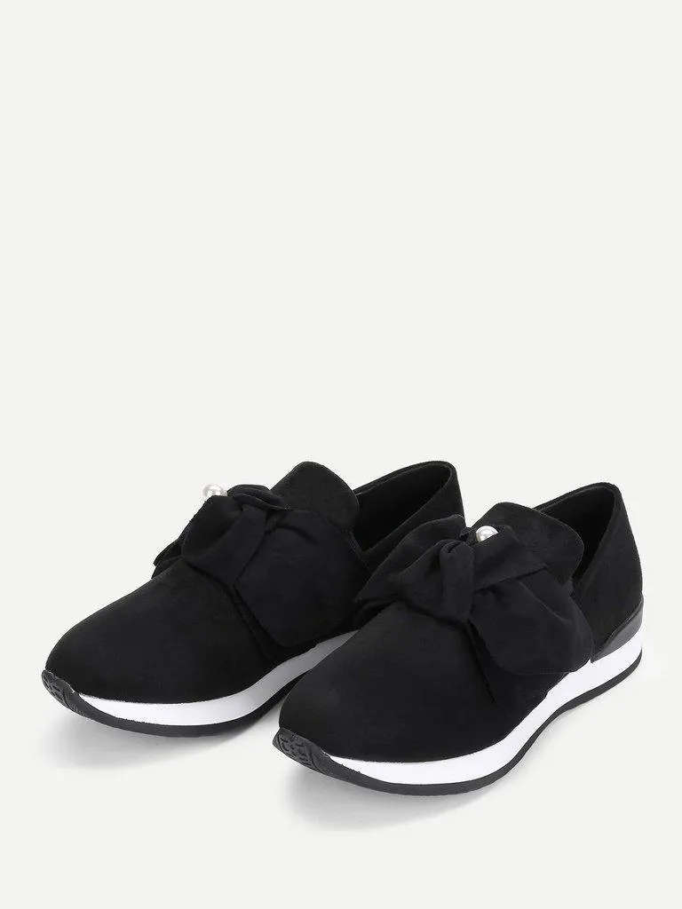 Bow Decorated Low Top Sneakers