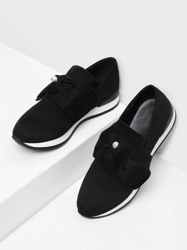 Bow Decorated Low Top Sneakers