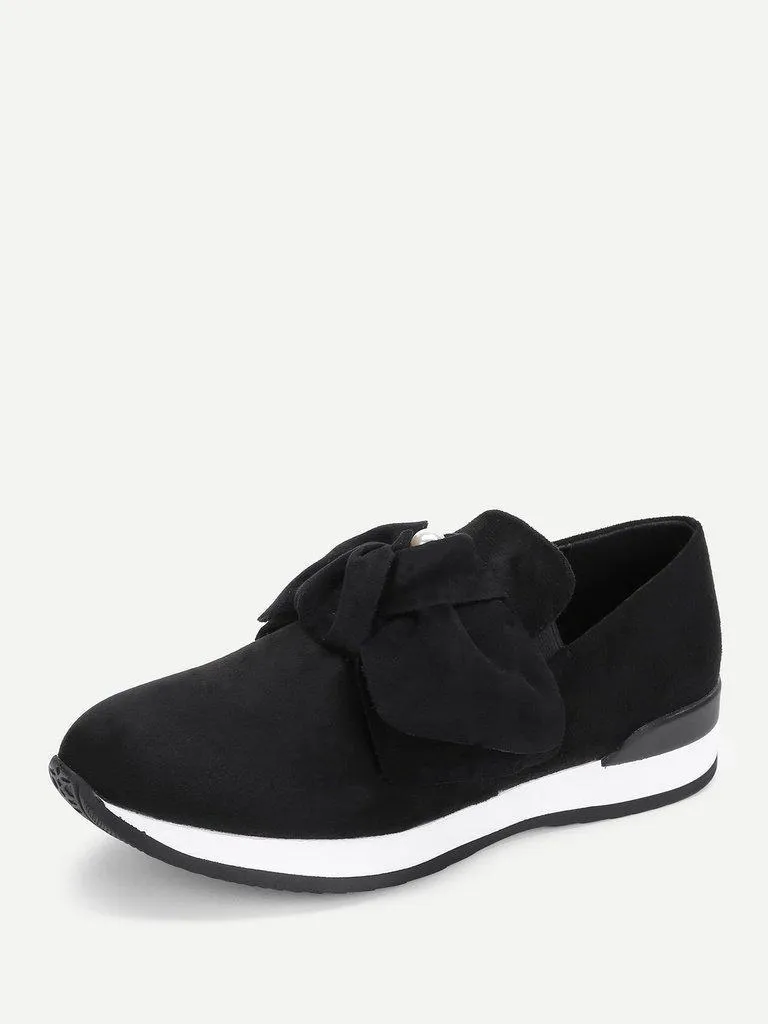 Bow Decorated Low Top Sneakers