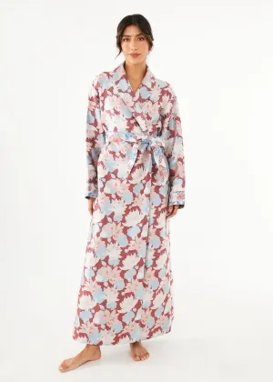 Bridget Robe Red Floral Silhouette Jacquard