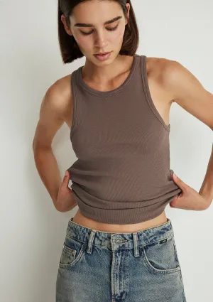 Brown Basic Tank Top