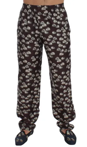Brown Hedgehog SILK Pajama Lounge Pants