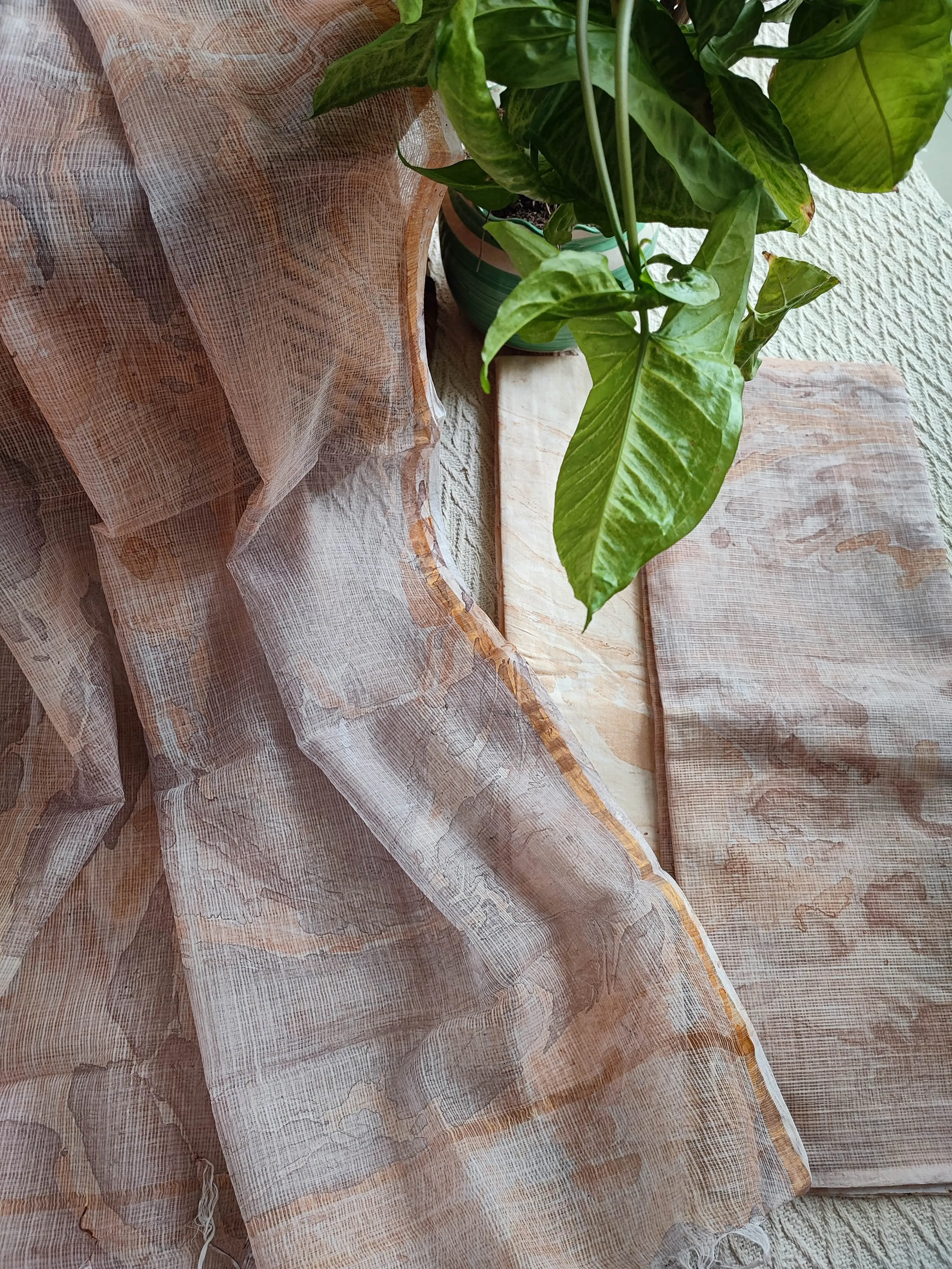 Brown Marble Print Kota Suit Set