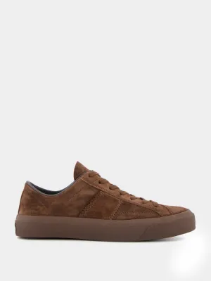Brown Suede Low-Top Sneakers