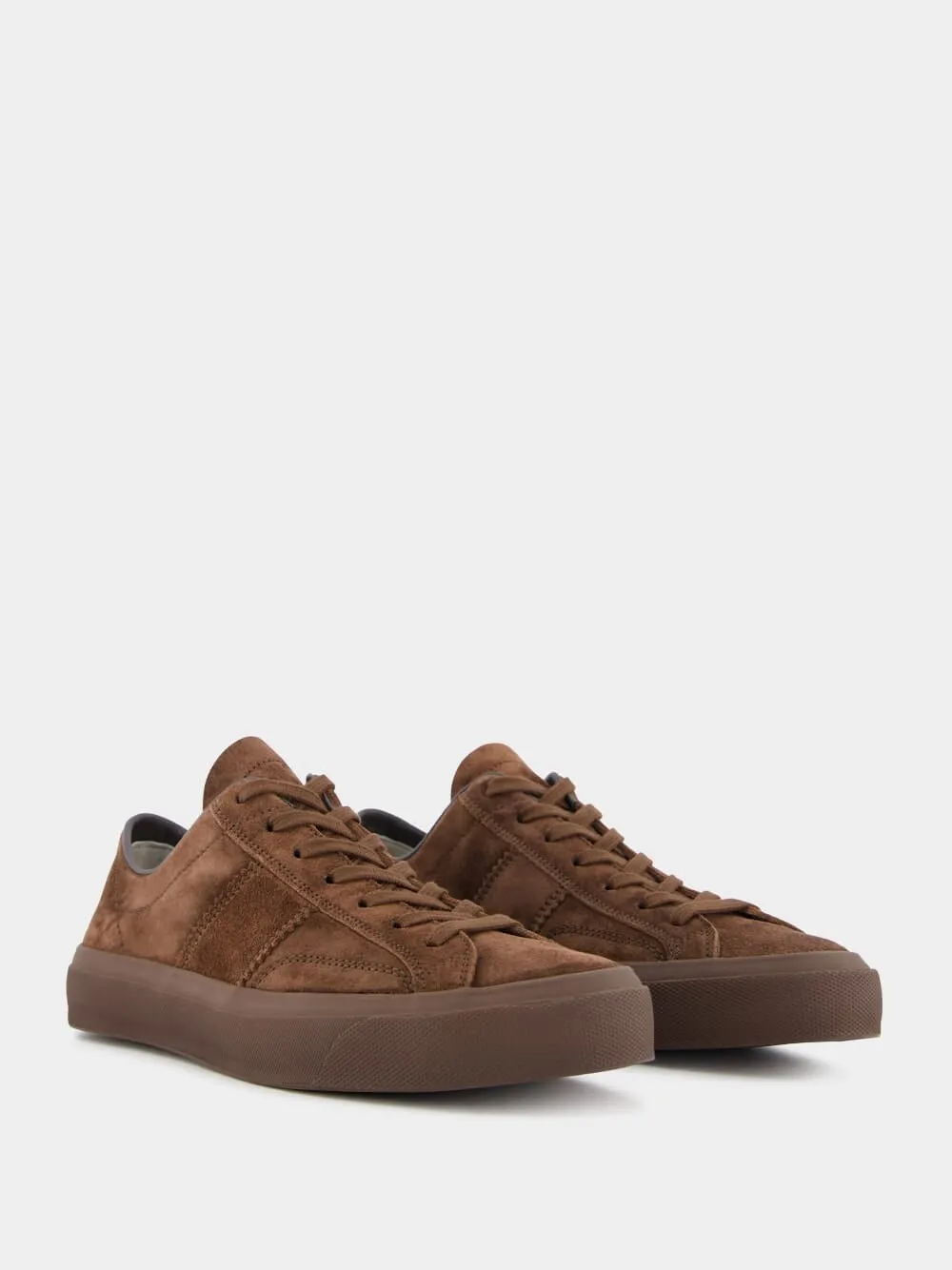 Brown Suede Low-Top Sneakers
