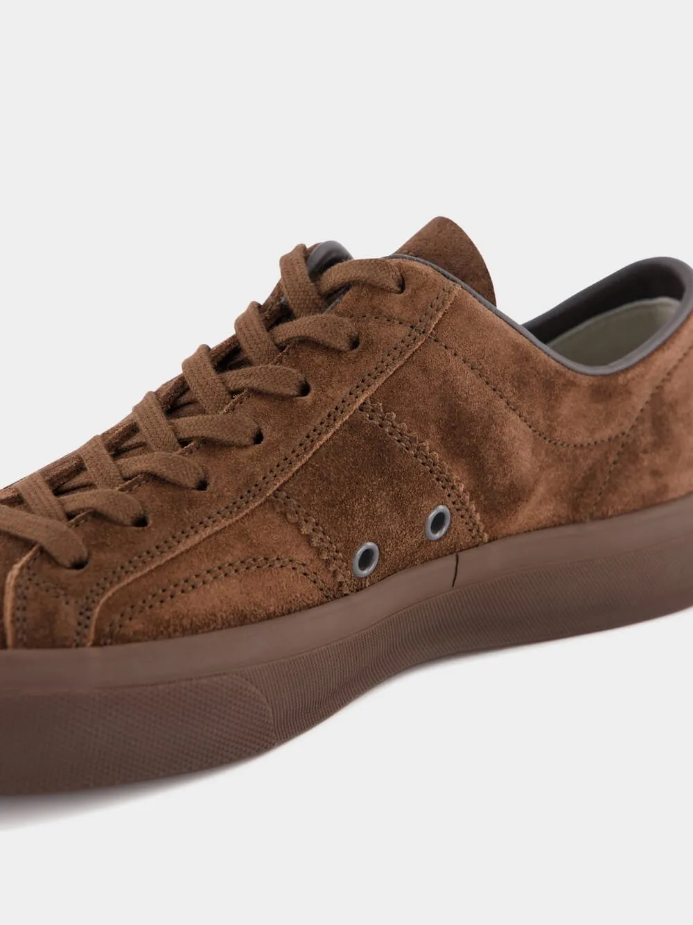 Brown Suede Low-Top Sneakers