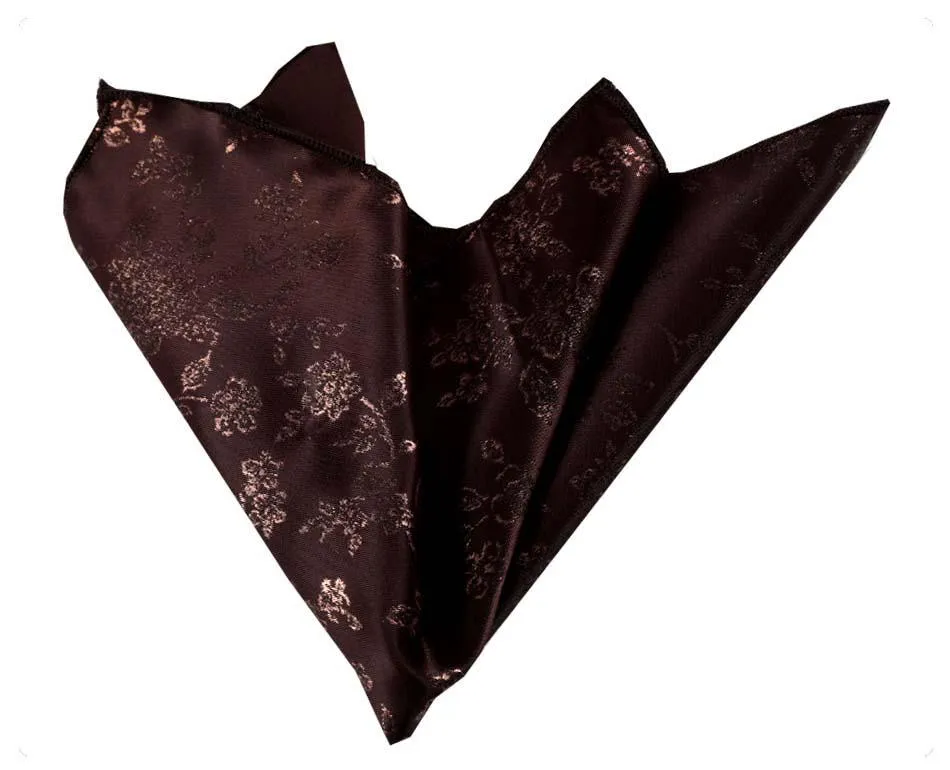Brown With Metallic Paisley Pocket Square for Men - Premium Silk Handkerchiefs for Suits