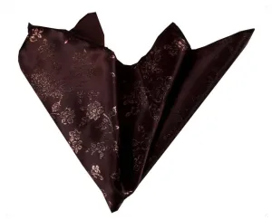 Brown With Metallic Paisley Pocket Square for Men - Premium Silk Handkerchiefs for Suits
