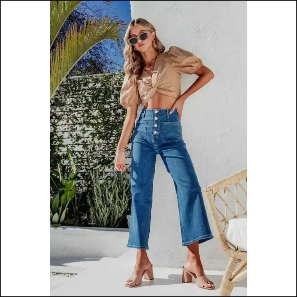 Button Fly Jeans: Chic Cropped Comfort for Fashionistas on a Budget! 😂👖