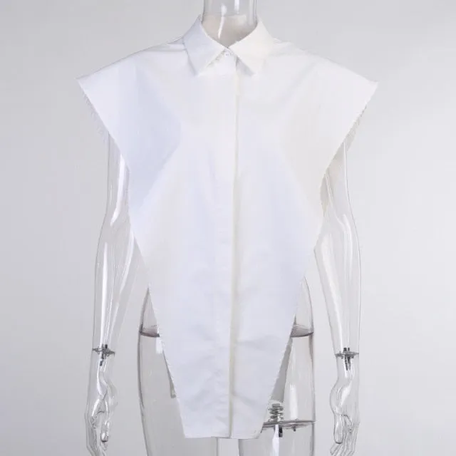 Button Up Shirt Women Crop Tops Summer Sleeveless Loose Casual Blouses