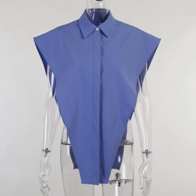 Button Up Shirt Women Crop Tops Summer Sleeveless Loose Casual Blouses