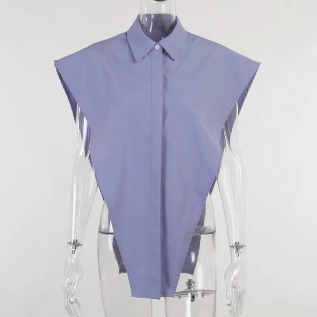 Button Up Shirt Women Crop Tops Summer Sleeveless Loose Casual Blouses