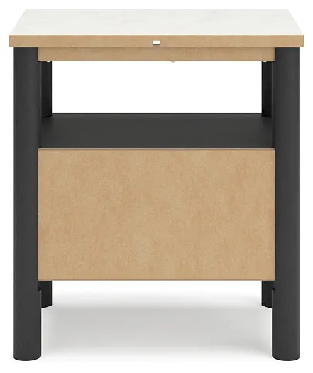 Cadmori King Upholstered Panel Bed with Mirrored Dresser and 2 Nightstands