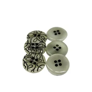 Carded Buttons Black & Cream