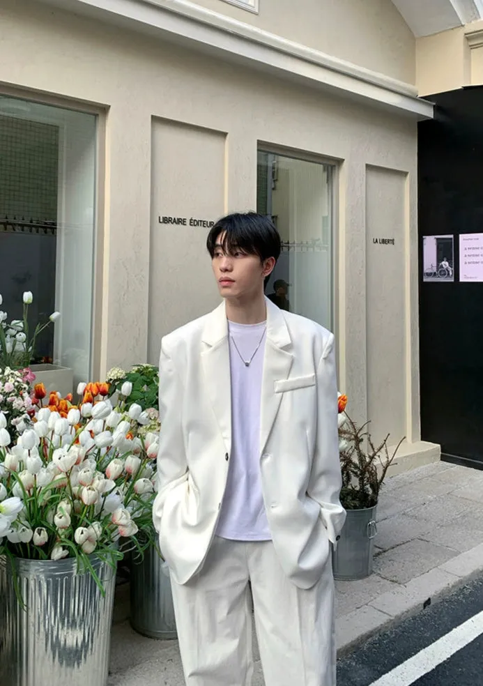 Casual Single-Breasted Suit Jacket
