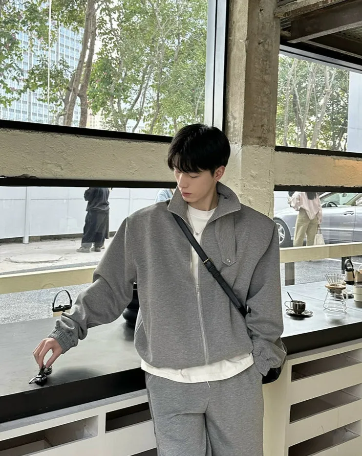 Casual Stand Collar Sports Suit Set