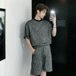 Casual Textured Two-Piece Fashion Suit