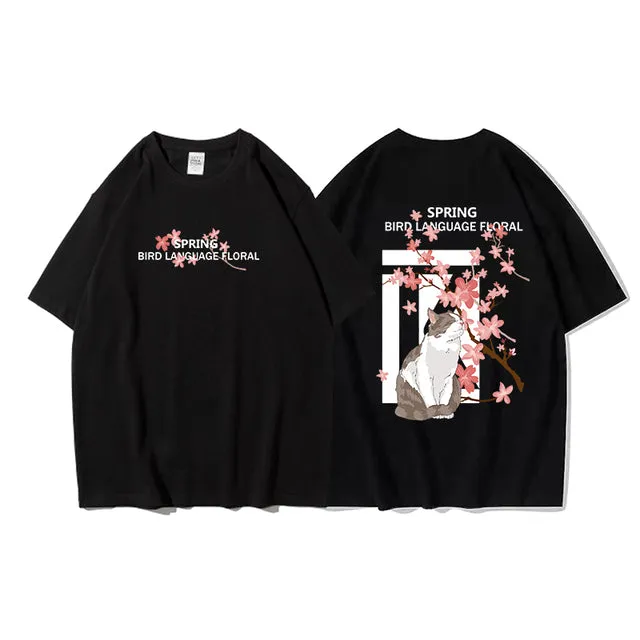 Cat Cartoon Graphic - K-Pop Inspired Streetwear!