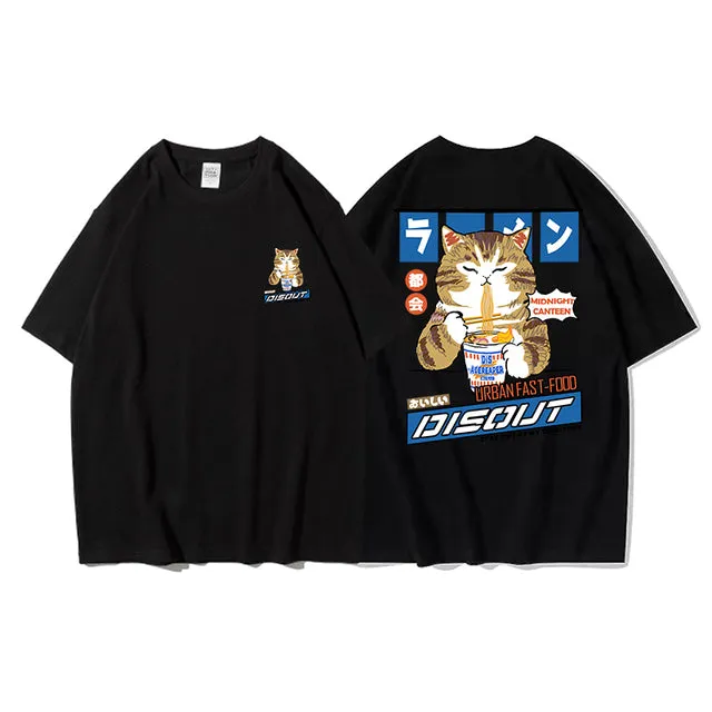 Cat Cartoon Graphic - K-Pop Inspired Streetwear!
