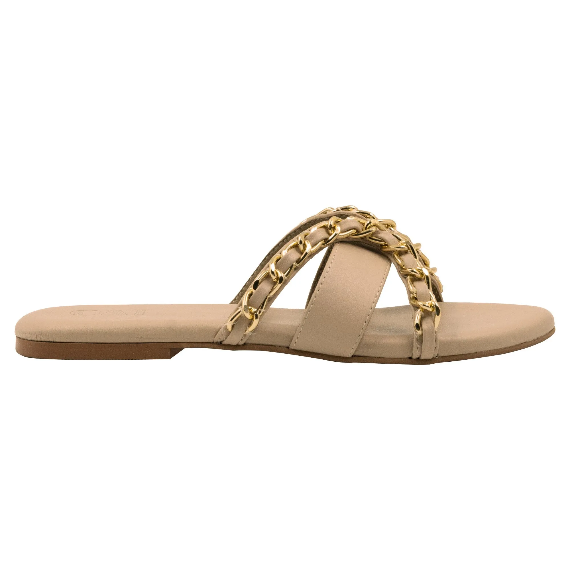 Chained in Beige Flats