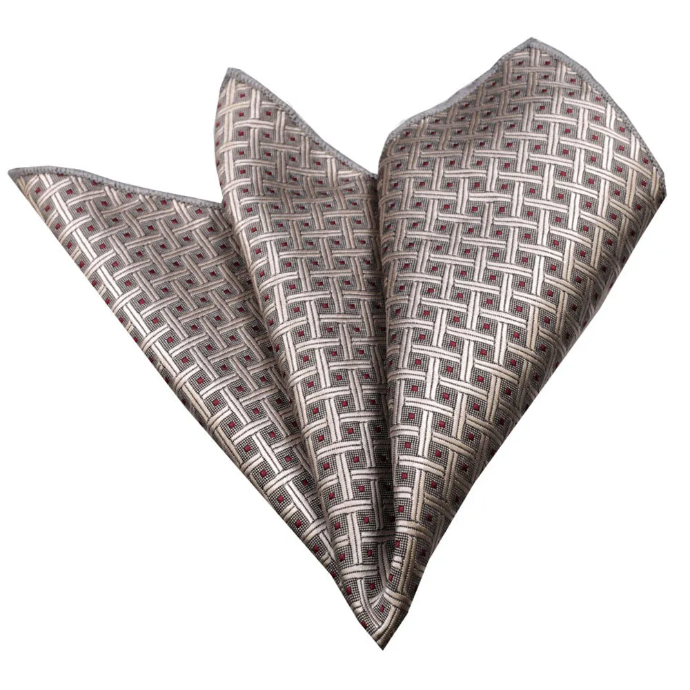 Champagne Check Mens Pocket Square - Premium Silk Handkerchiefs for Suits