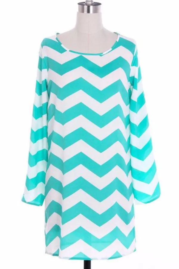 Chevron Blouse with Sleeves