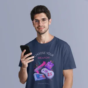 Choose Your Weapon Navy Blue T-Shirt For Men