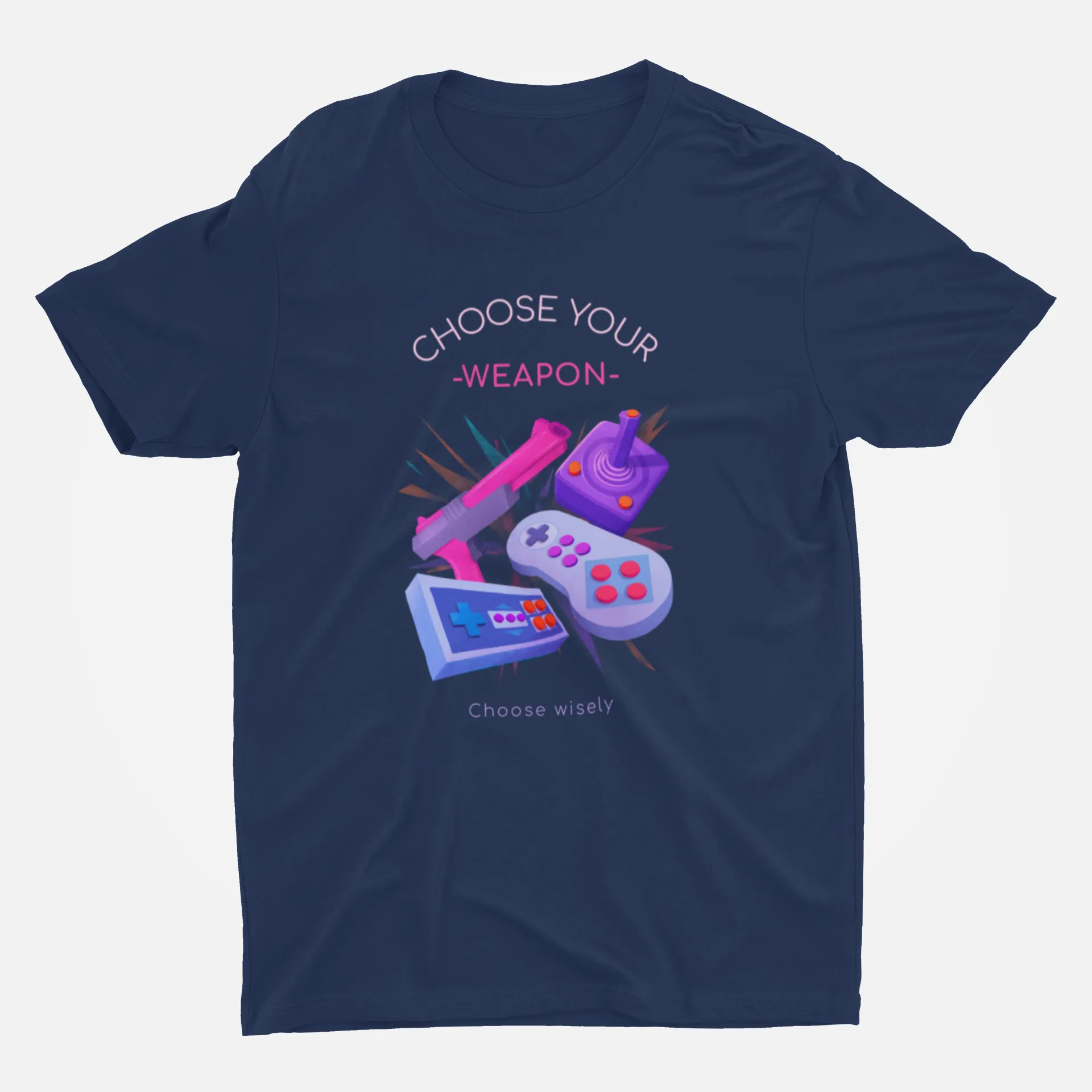 Choose Your Weapon Navy Blue T-Shirt For Men