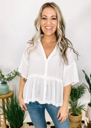 Classic Ivory Babydoll Top