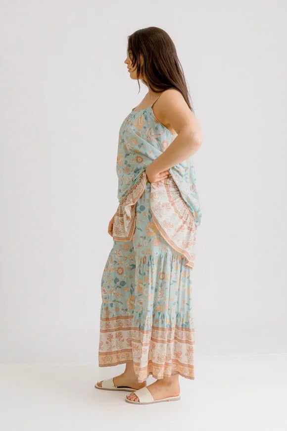 Clover Print Pant - Sea Green