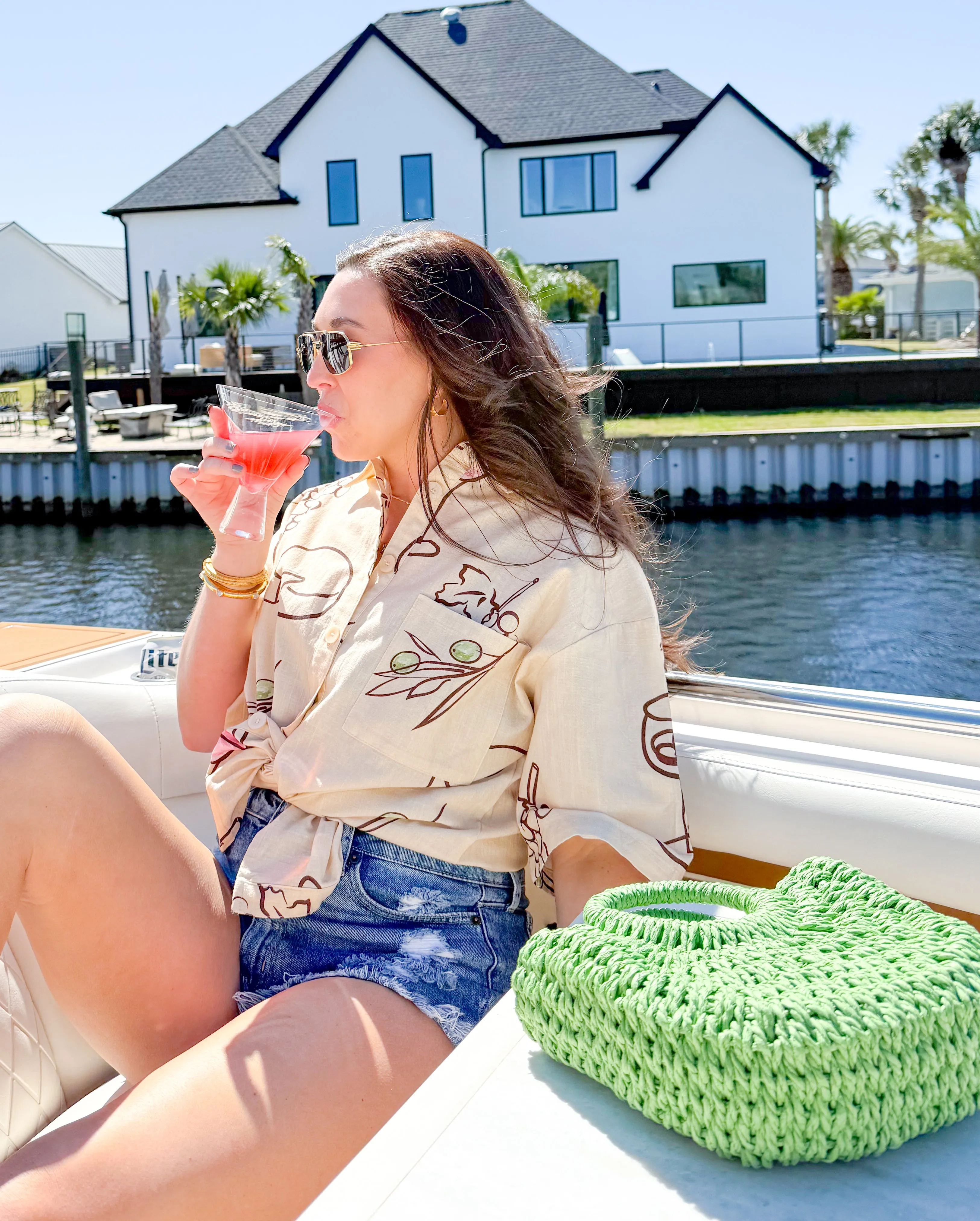 Cocktail Hour Button Up Top