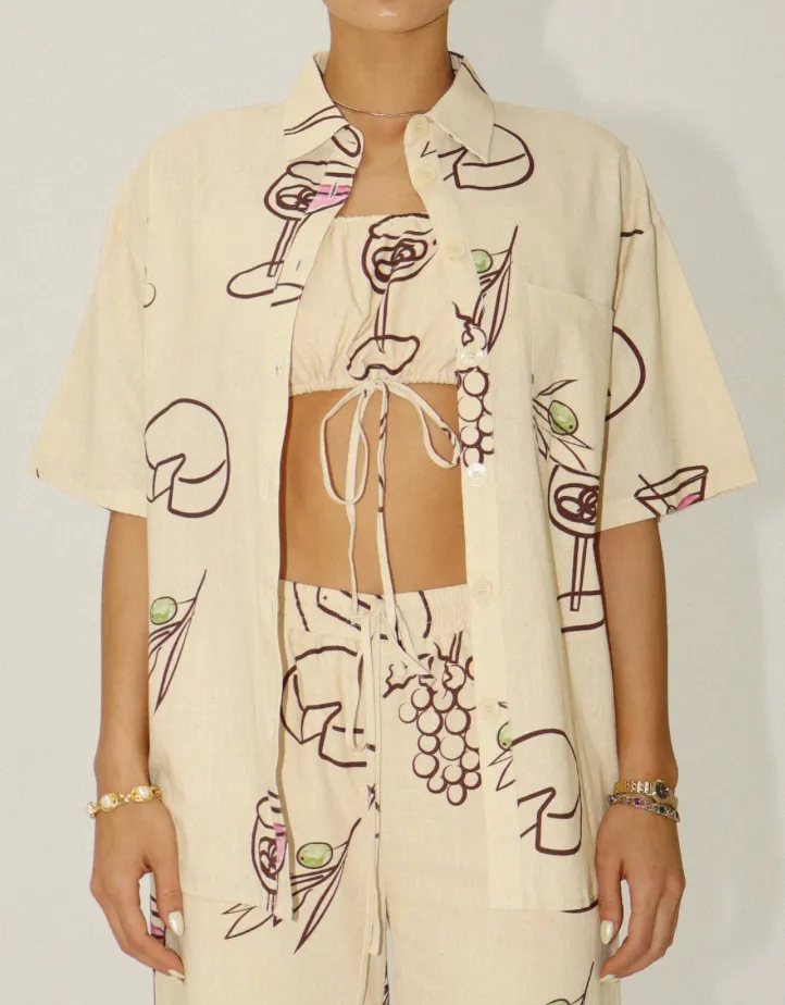 Cocktail Hour Button Up Top