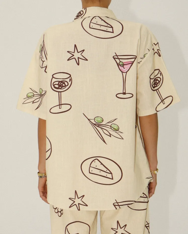 Cocktail Hour Button Up Top