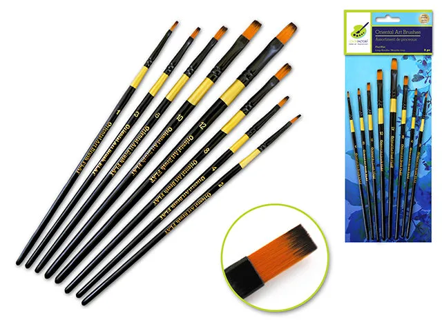 Color Factory - Oriental Art Brushes Flat 8 Piece Set
