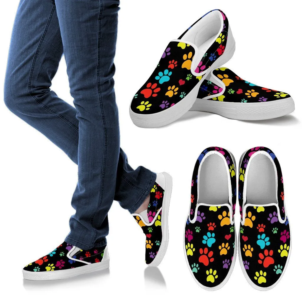 Colorful Paws Slip Ons