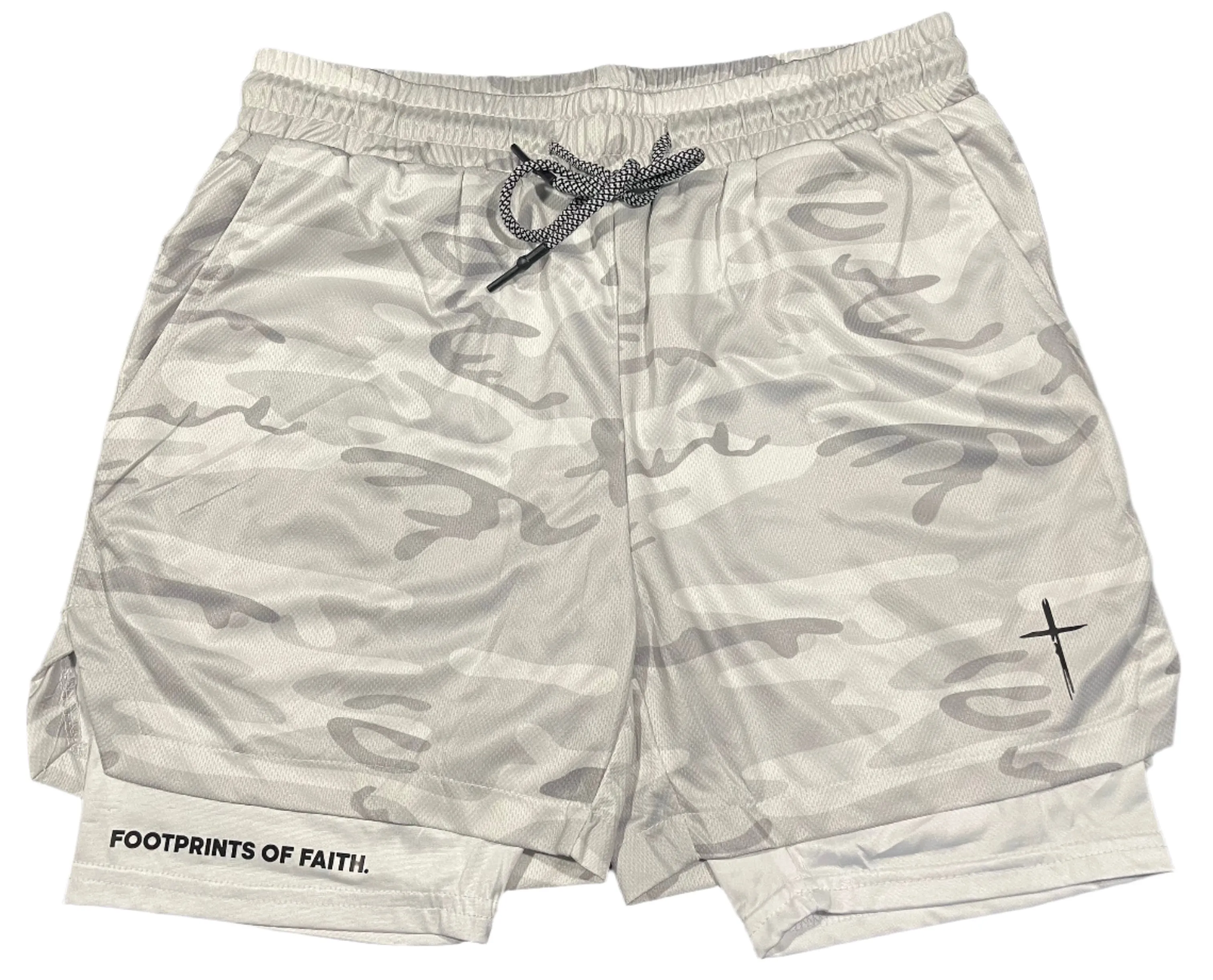 COMPRESSION SHORTS - WHITE CAMO