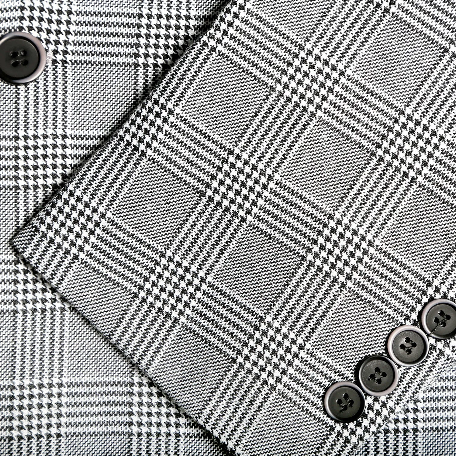 Conrad Skinny Slim Fit Grey 2pc Glen Plaid Peak Lapel Suit