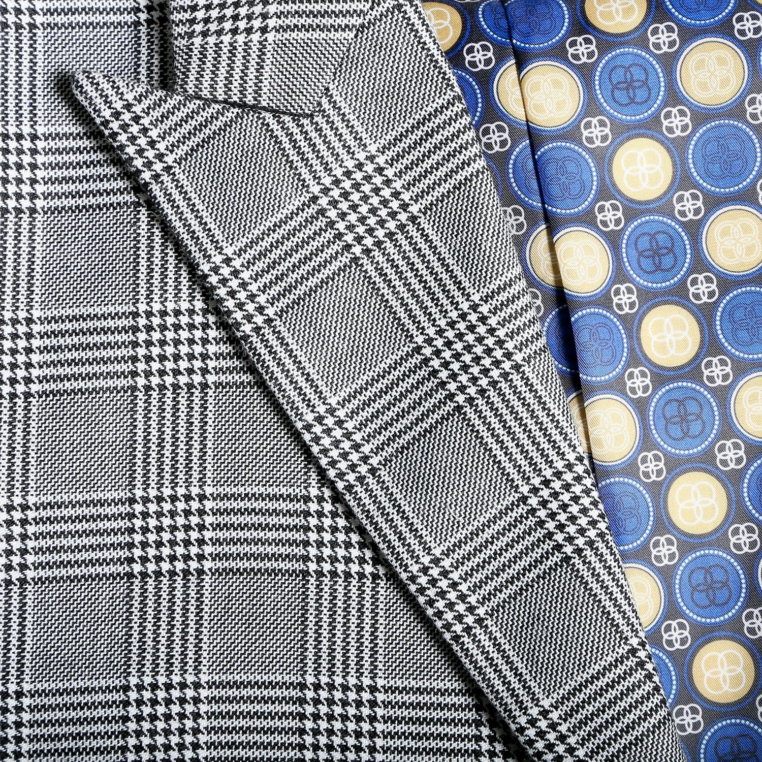 Conrad Skinny Slim Fit Grey 2pc Glen Plaid Peak Lapel Suit