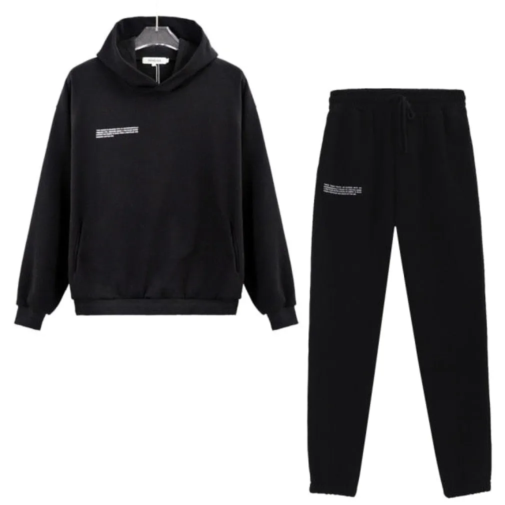 ContiNent 33 100% Cotton Solid Hoodies Sets Track Pants Women Hooded Sweatshirts Female Pullover Two Pieces Suits