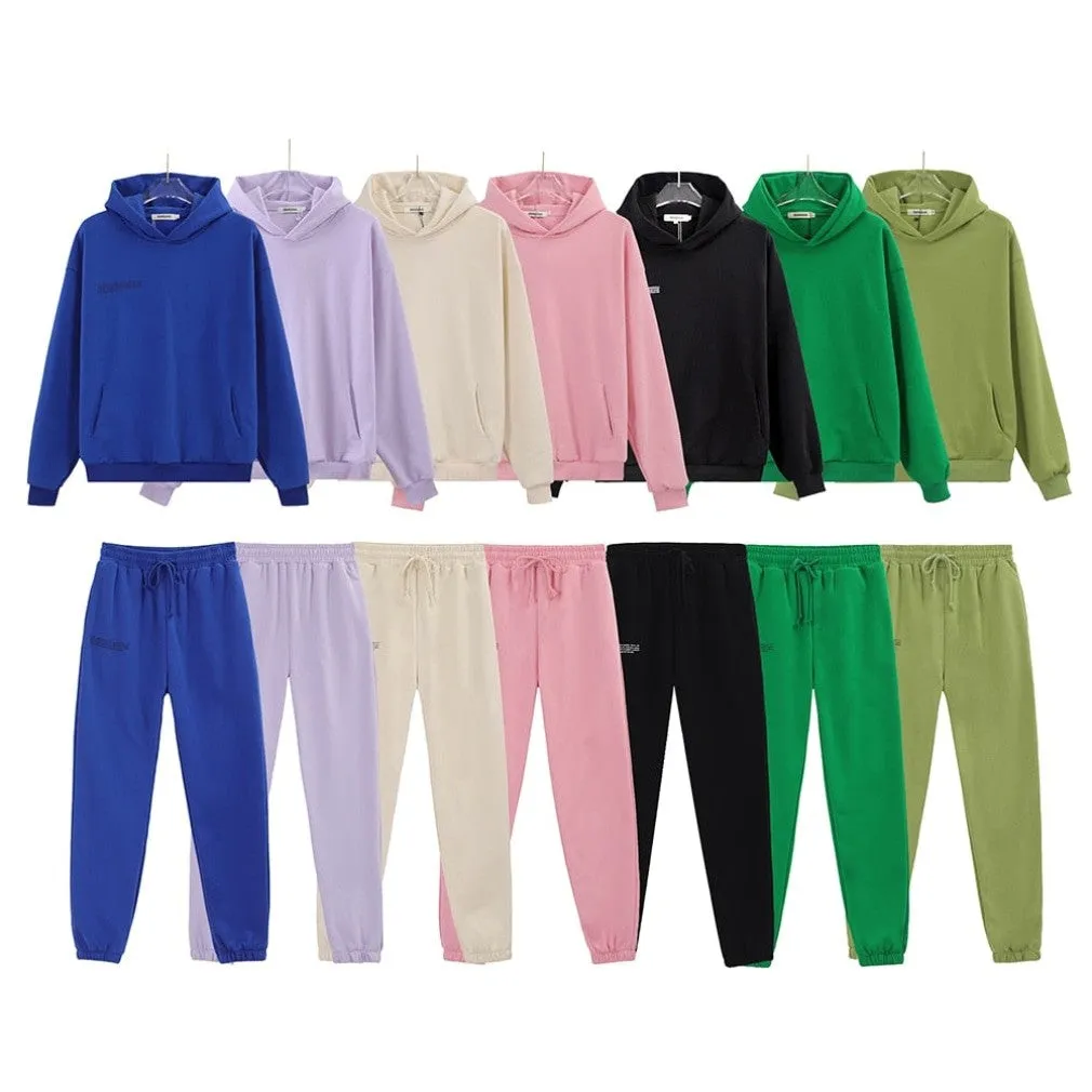 ContiNent 33 100% Cotton Solid Hoodies Sets Track Pants Women Hooded Sweatshirts Female Pullover Two Pieces Suits