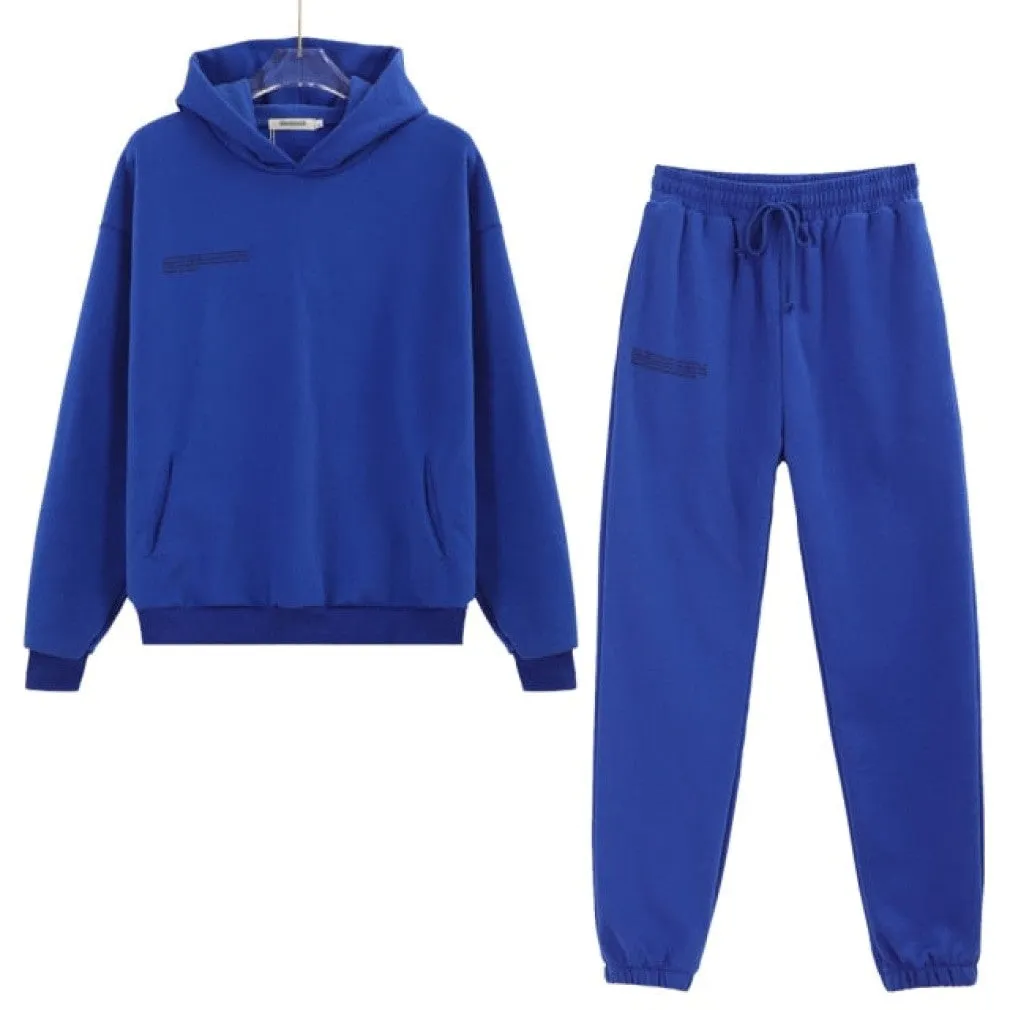 ContiNent 33 100% Cotton Solid Hoodies Sets Track Pants Women Hooded Sweatshirts Female Pullover Two Pieces Suits