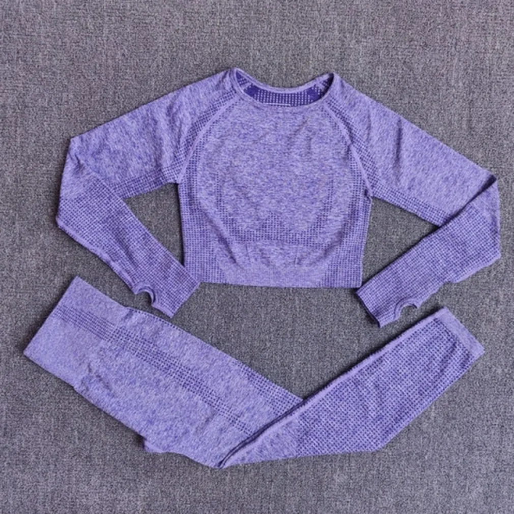 ContiNent 33 2/3/5PCS Seamless Women Yoga Set Workout Sportswear Gym Clothing Fitness Long Sleeve Crop Top High Waist Leggings Sports Suits